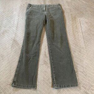 J Jill Womens 8 Corduroy Jeans Gray Boot Cut Mid Rise Stretch Boho 70s Disco